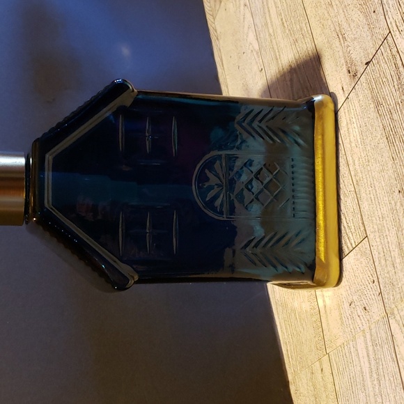 Threshold Blue Glass House Soap Dispenser with Gold Trim - New - Picture 4 of 11